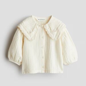 Toddler Girl’s Lace-Trimmed Muslin Blouse